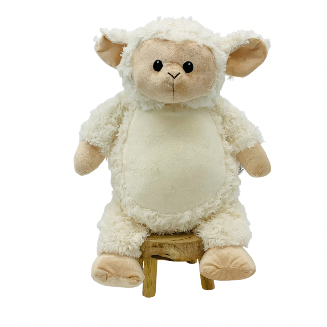 Embroidered Handwriting Stuffed Animal Lamb