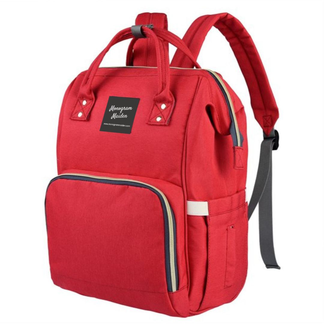 Red Solid Diaper Bag Backpack