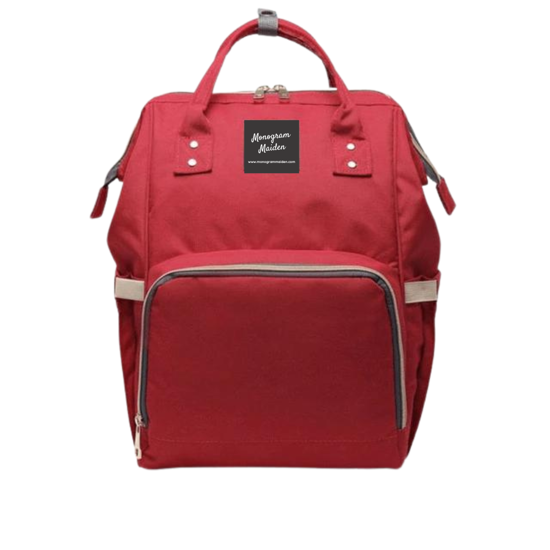 Red Solid Diaper Bag Backpack