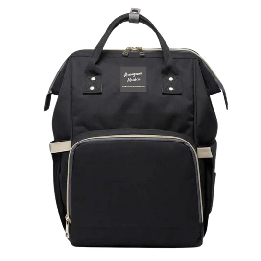 Black Solid Diaper Bag Backpack