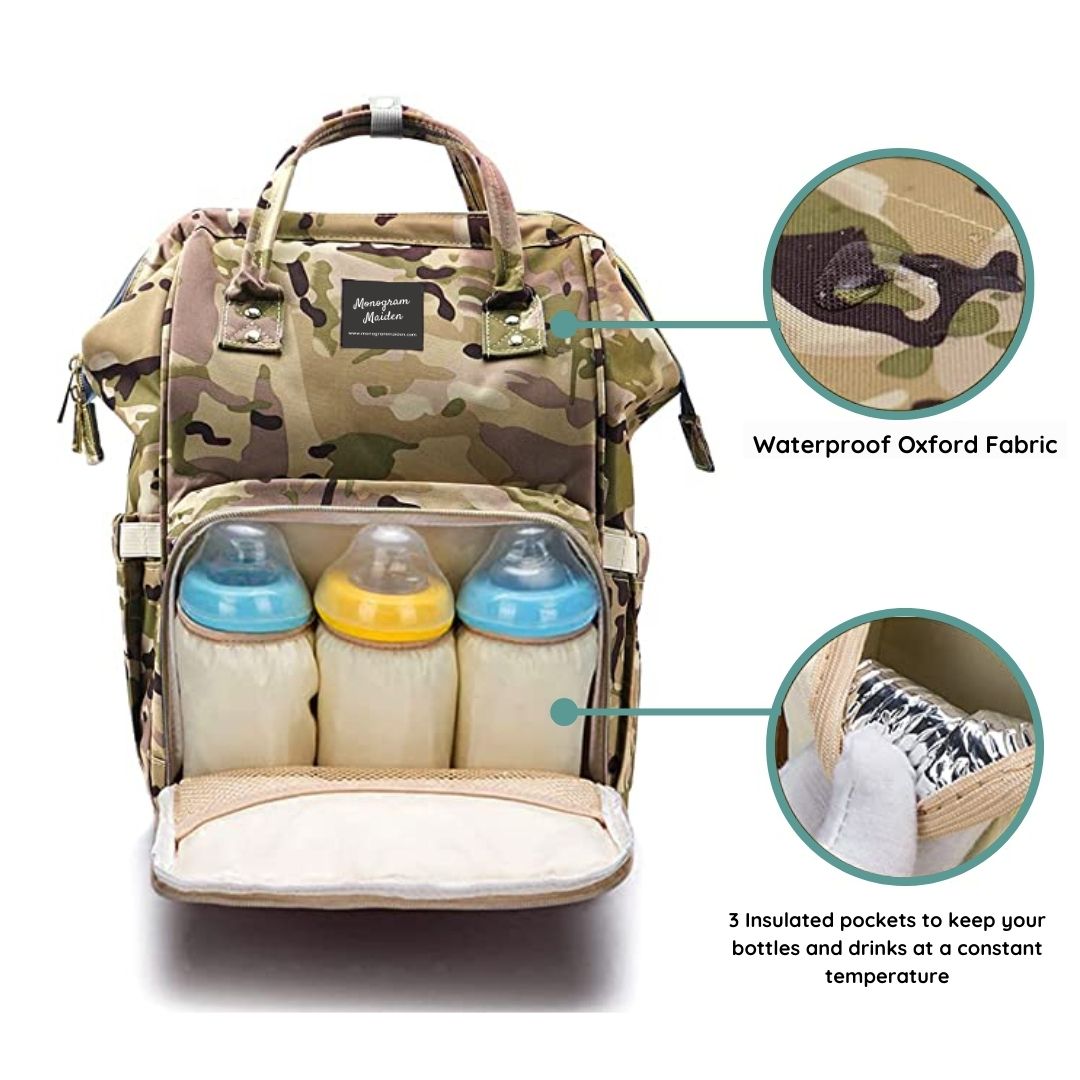 Personalized Camouflage Diaper Bag Backpack