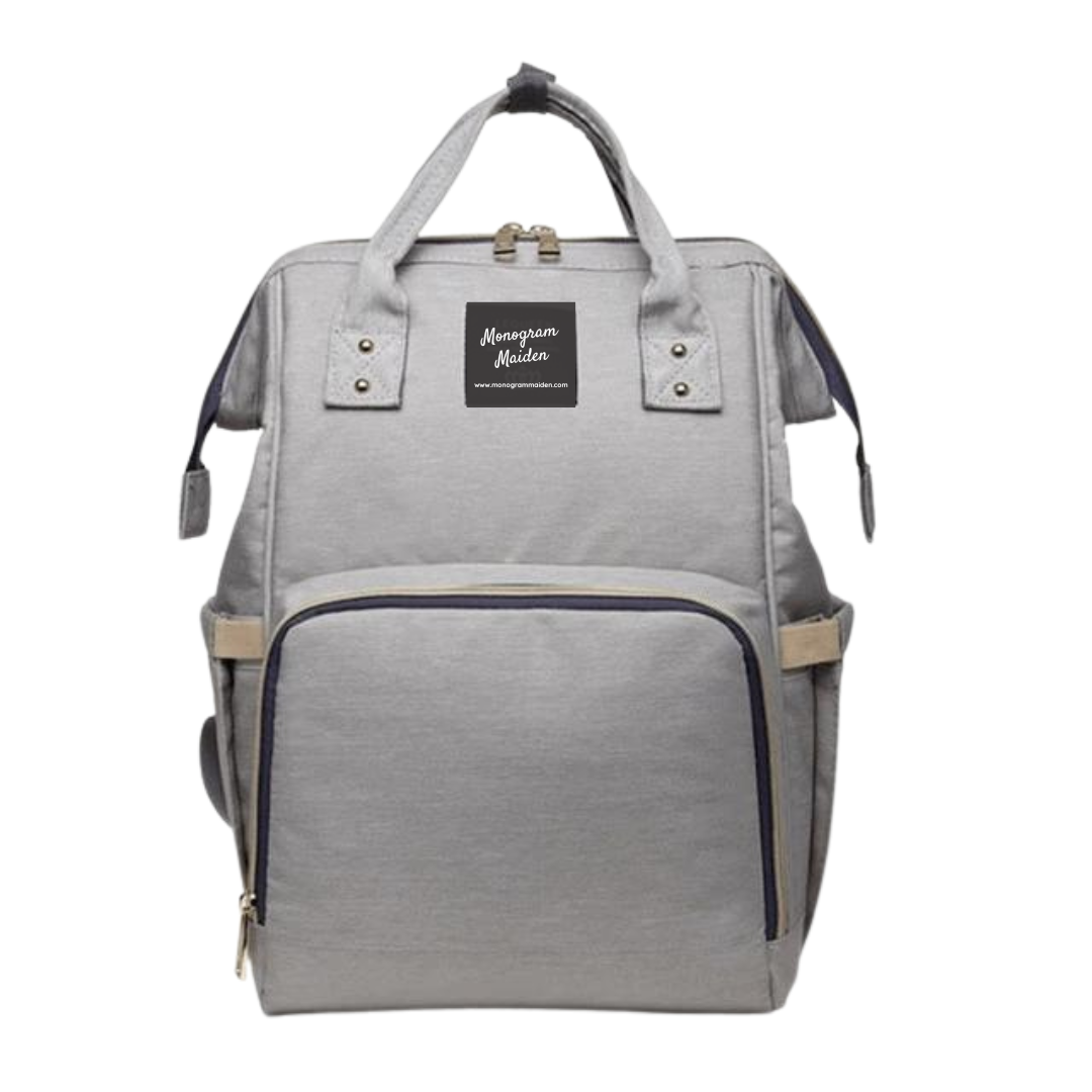 Light Gray Solid Diaper Bag Backpack