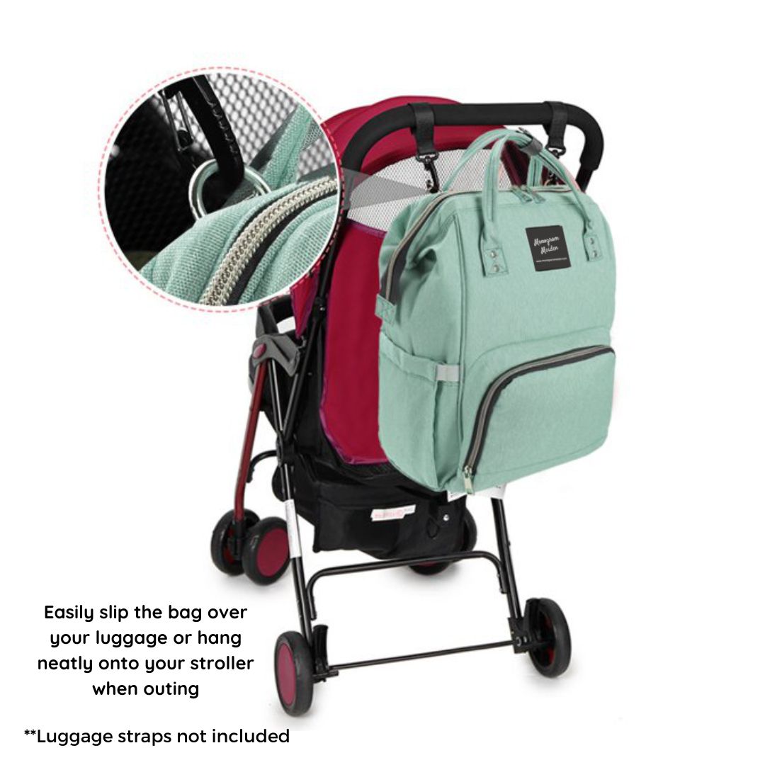 Mint Green Solid Diaper Bag Backpack