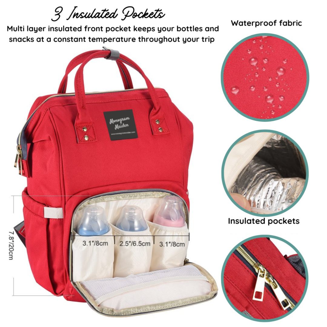 Red Solid Diaper Bag Backpack