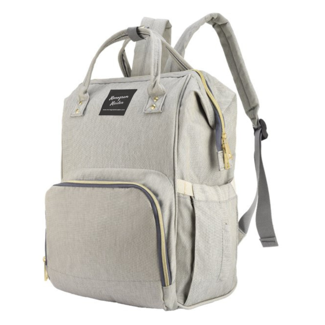 Light Gray Solid Diaper Bag Backpack